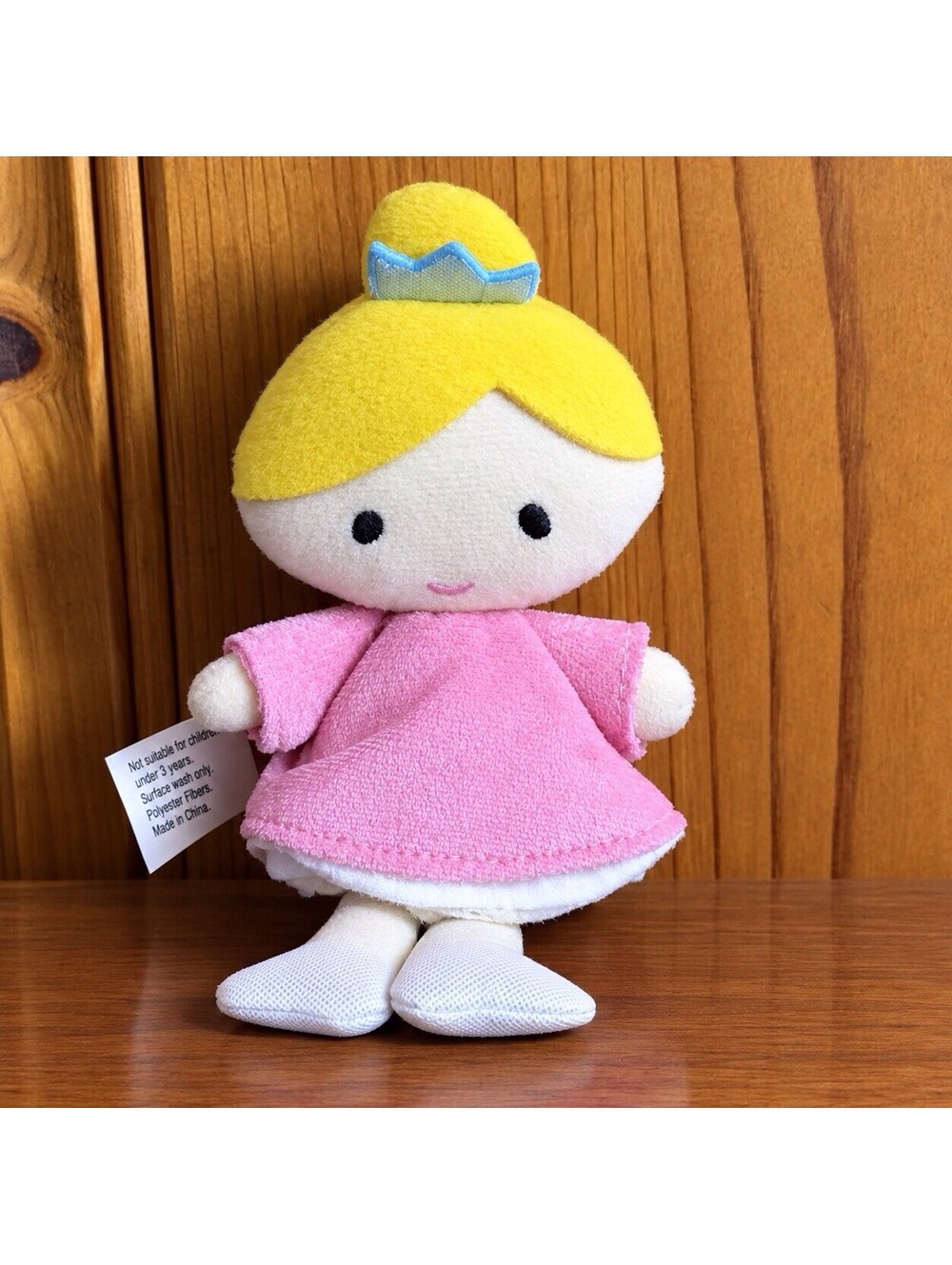 Baby Gund Princess Soft Plush Doll Mini Crinkle Toy Blonde Girl Pink